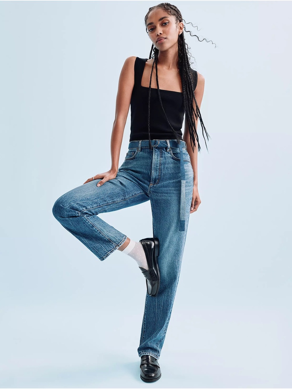LOFT Medium Blue Straight Leg Jeans